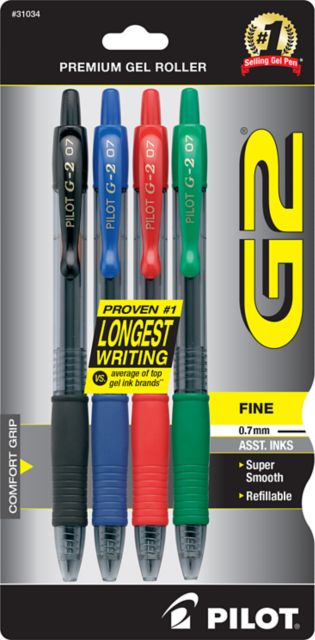 G2 GEL 4PK ASSRTD COLORS