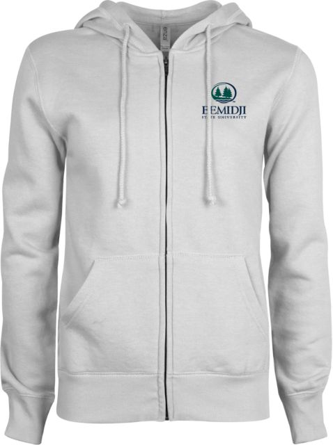 Bemidji State ENZA Womens Fleece Full Zip Hoodie Bemidji State University - Wordmark Stacked - ONLINE ONLY