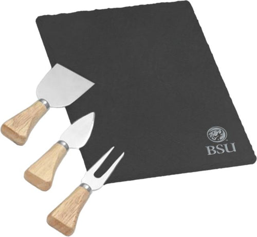 Bemidji State 4 Piece Slate Cheese Serving Set BSU Beaver Engraved - ONLINE ONLY