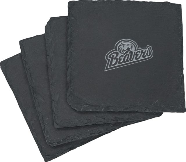 Bemidji State Slate Coaster Set BSU Beavers Script Engraved - ONLINE ONLY